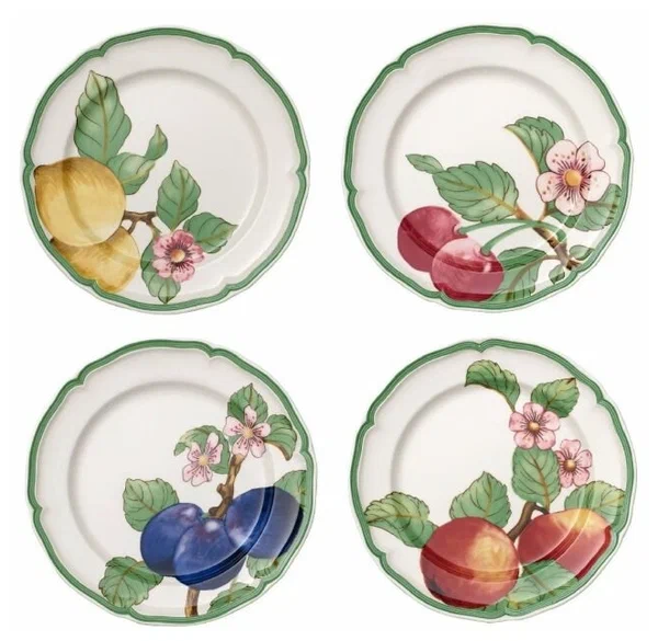 Набор посуды из 4-х предметов French Garden Modern Fruits Villeroy & Boch, салатная тарелка 21 см, Фарфор